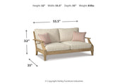 Clare View Beige Outdoor Sofa, Loveseat and Lounge Chair -  Ashley - Lara Furniture