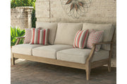 Clare View Beige Outdoor Sofa, Loveseat and Lounge Chair -  Ashley - Lara Furniture