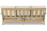 Clare View Beige Outdoor Sofa, Loveseat and Lounge Chair -  Ashley - Lara Furniture