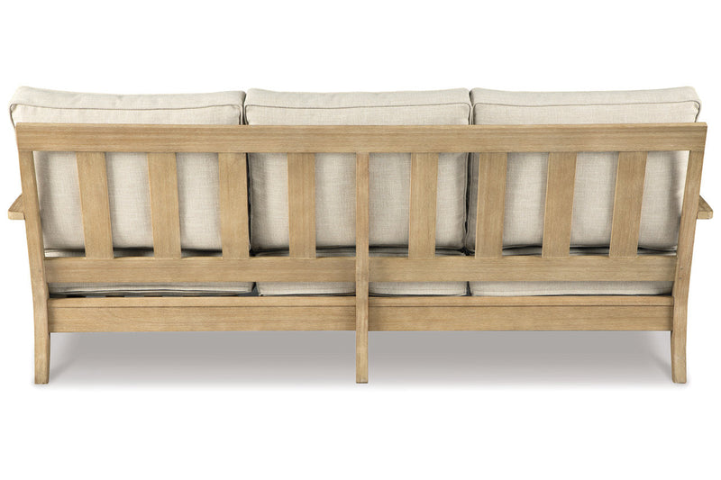 Clare View Beige Outdoor Sofa, Loveseat and Lounge Chair -  Ashley - Lara Furniture