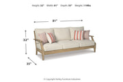 Clare View Beige Outdoor Sofa, Loveseat and Lounge Chair -  Ashley - Lara Furniture