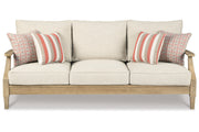 Clare View Beige Outdoor Sofa, Loveseat and Lounge Chair -  Ashley - Lara Furniture