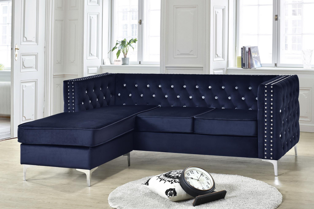 Rio Blue Velvet Sectional