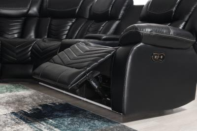 Zenith 3 Piece Black Power Reclining Sectional