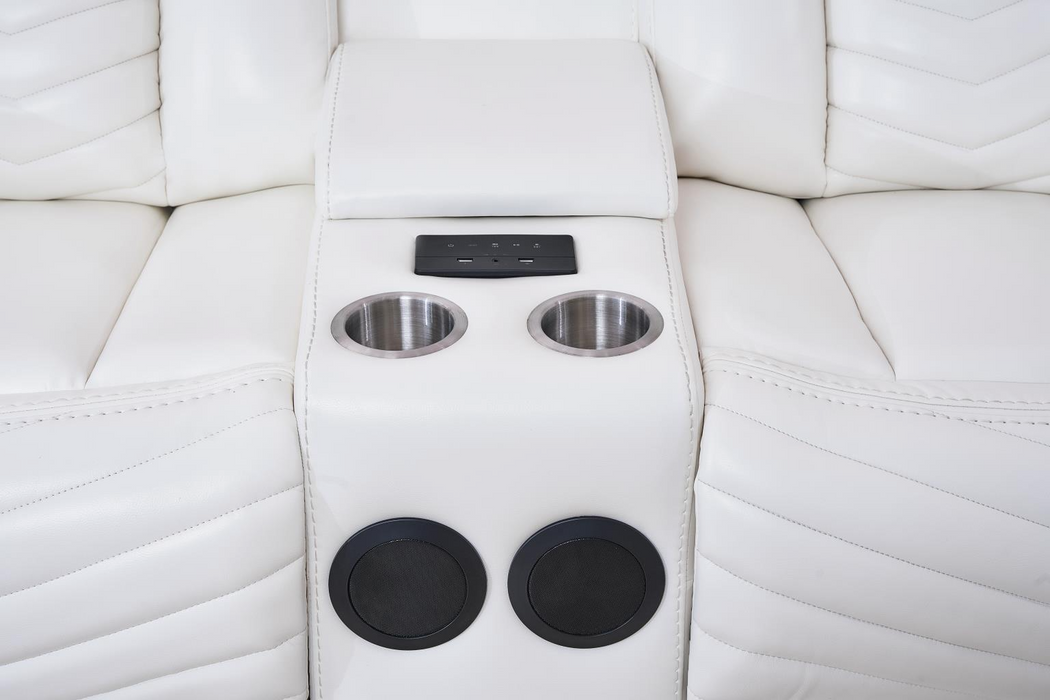 Zenith 3 Piece White Power Reclining Sectional