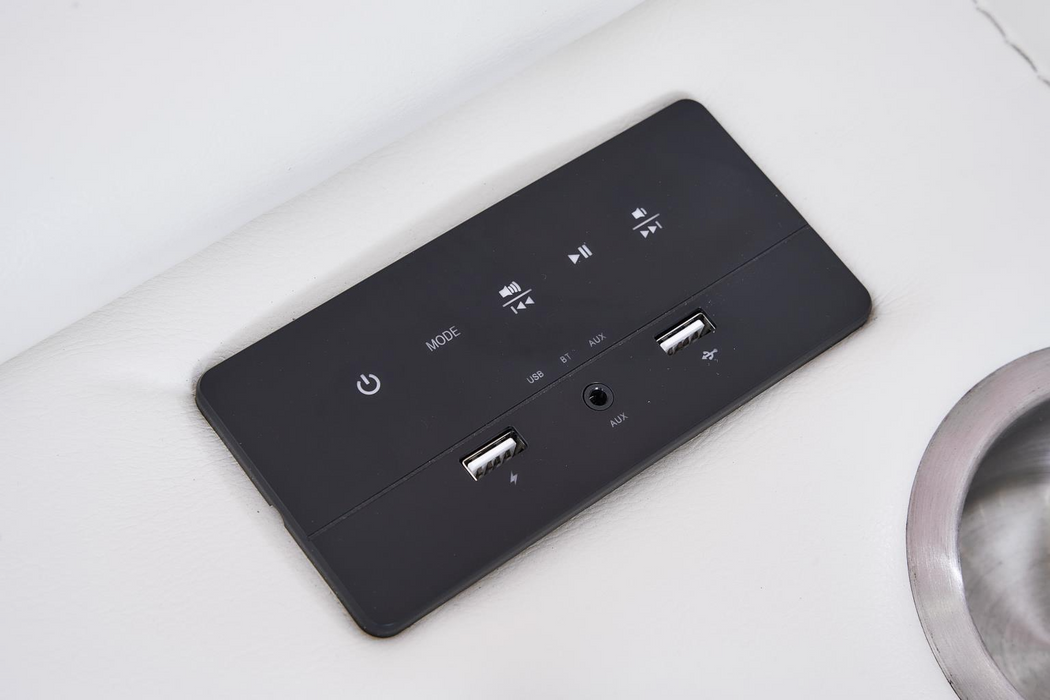 Zenith 3 Piece White Power Reclining Sectional