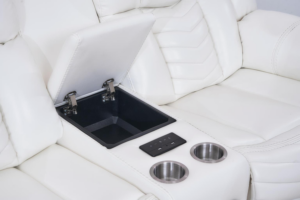 Zenith 3 Piece White Power Reclining Sectional