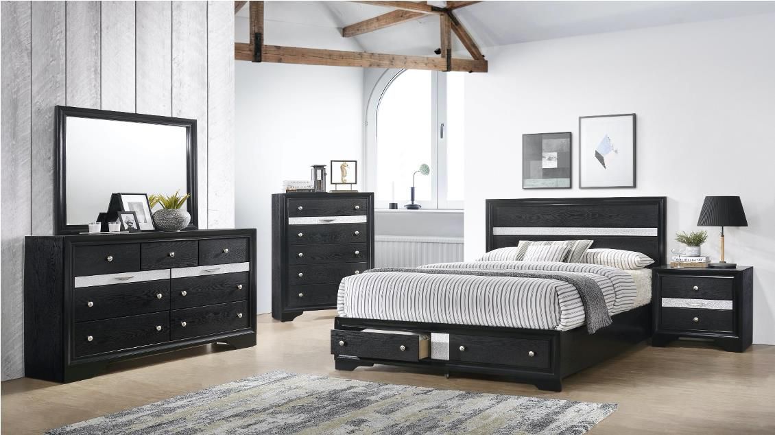 Sadeel Black Storage Bedroom Set