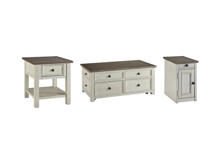 Bolanburg Two-tone Coffee Table with End Table and Chairside End Table -  Ashley - Lara Furniture
