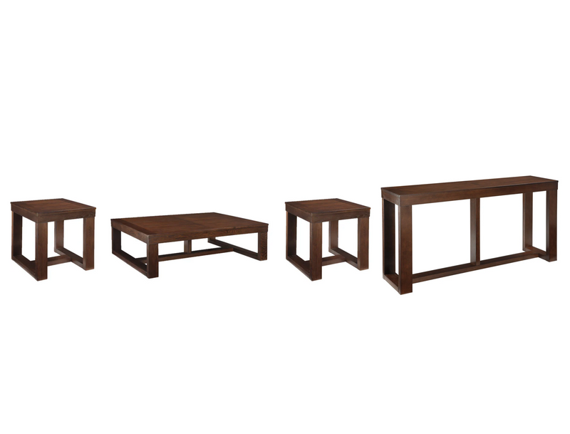 Watson Dark Brown Coffee Table and 2 End Tables with Console -  Ashley - Lara Furniture