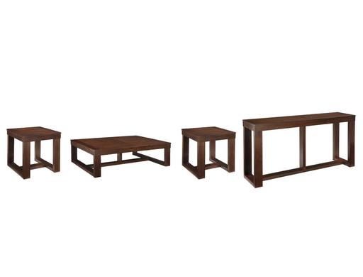 Watson Dark Brown Coffee Table and 2 End Tables with Console -  Ashley - Lara Furniture