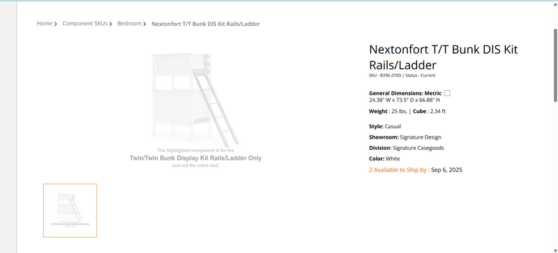 Nextonfort T/T Bunk DIS Kit Rails/Ladder
