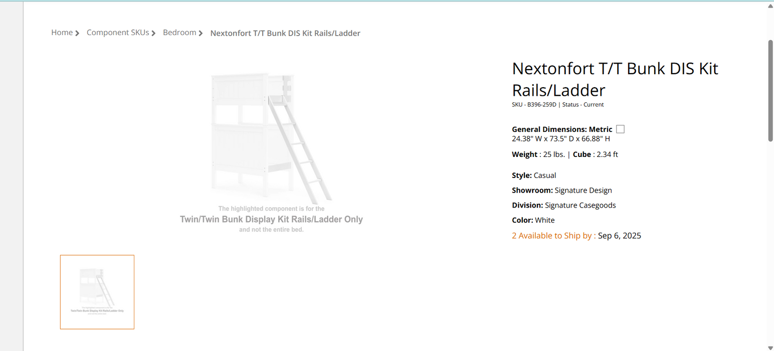 Nextonfort T/T Bunk DIS Kit Rails/Ladder