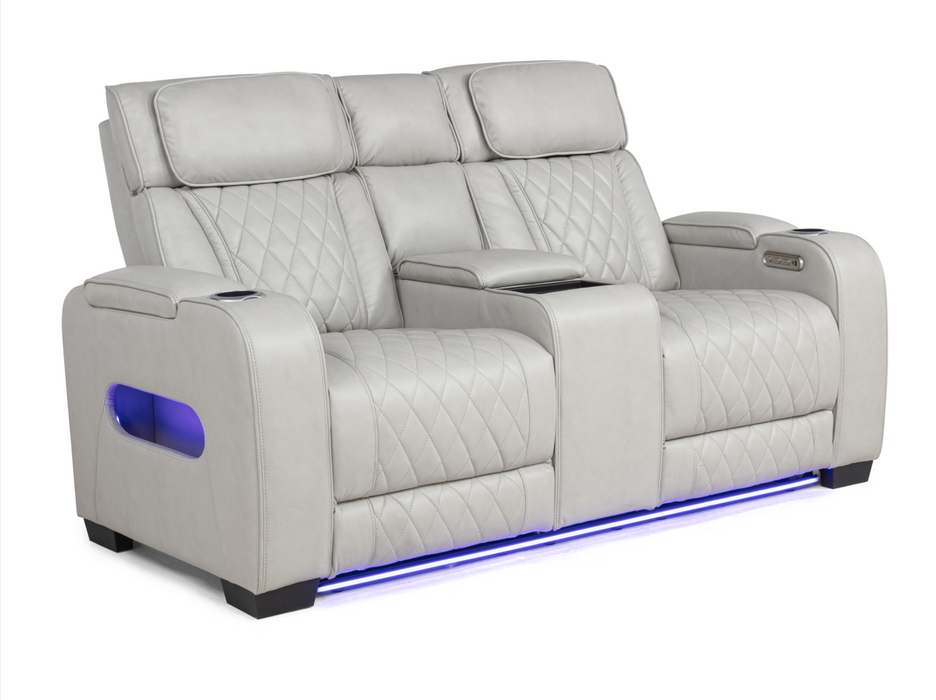 Polax Gray Power Recliner Living Room Set