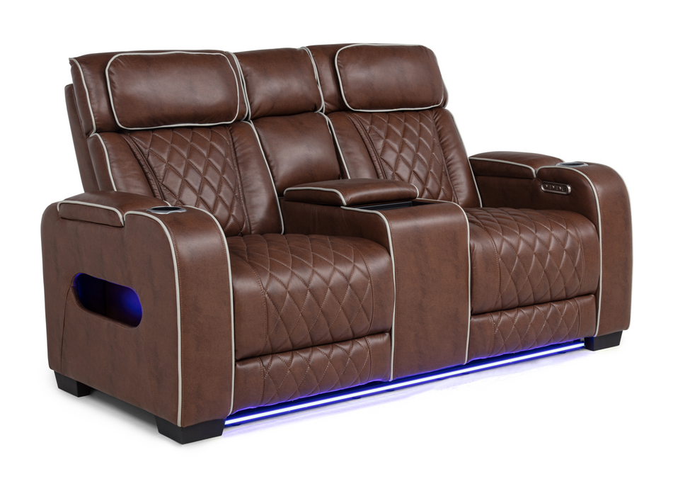 Polax Brown Power Recliner Living Room Set