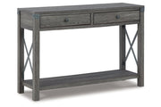 Freedan Grayish Brown Lift-top Coffee Table, 2 End Tables and Console -  Ashley - Lara Furniture