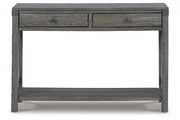 Freedan Grayish Brown Lift-top Coffee Table, 2 End Tables and Console -  Ashley - Lara Furniture