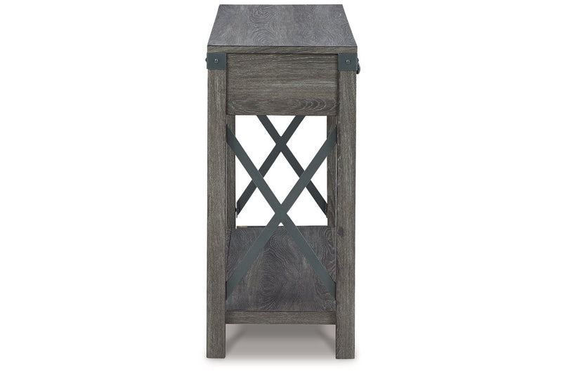 Freedan Grayish Brown Lift-top Coffee Table, 2 End Tables and Console -  Ashley - Lara Furniture
