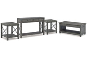 Freedan Grayish Brown Lift-top Coffee Table, 2 End Tables and Console -  Ashley - Lara Furniture