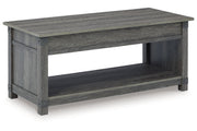 Freedan Grayish Brown Lift-top Coffee Table, 2 End Tables and Console -  Ashley - Lara Furniture