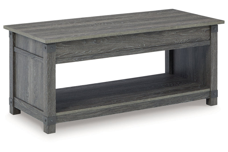 Freedan Grayish Brown Lift-top Coffee Table, 2 End Tables and Console -  Ashley - Lara Furniture