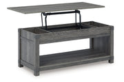 Freedan Grayish Brown Lift-top Coffee Table, 2 End Tables and Console -  Ashley - Lara Furniture