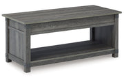 Freedan Grayish Brown Lift-top Coffee Table, 2 End Tables and Console -  Ashley - Lara Furniture