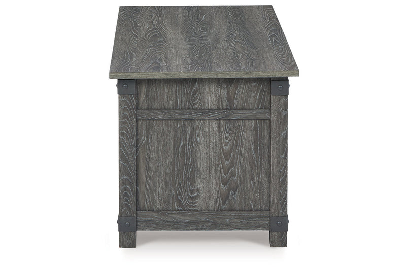 Freedan Grayish Brown Lift-top Coffee Table, 2 End Tables and Console -  Ashley - Lara Furniture