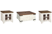 Wystfield White/Brown Coffee Table and 2 End Tables -  Ashley - Lara Furniture