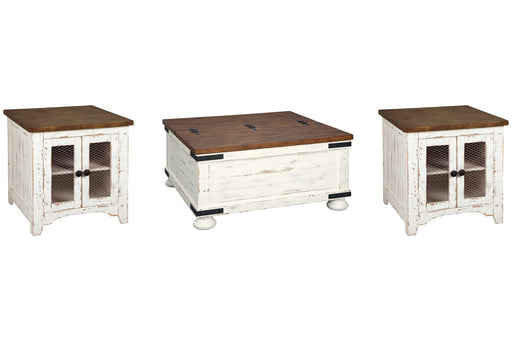 Wystfield White/Brown Coffee Table and 2 End Tables -  Ashley - Lara Furniture