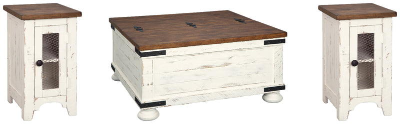 Wystfield White/Brown Coffee Table with 2 End Tables from Ashley - Lara Furniture