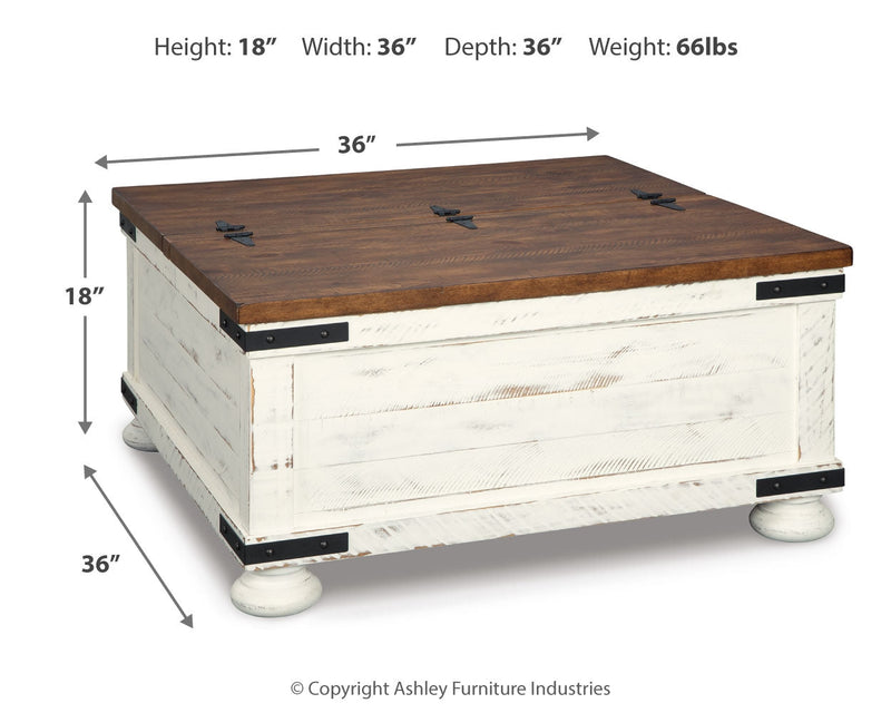 Wystfield White/Brown Coffee Table with 2 End Tables from Ashley - Lara Furniture