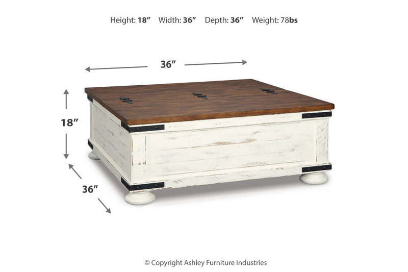 Wystfield White/Brown Coffee Table and Chairside End Table -  Ashley - Lara Furniture
