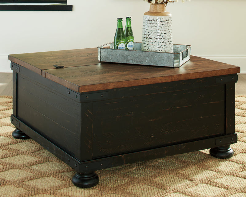 Valebeck Coffee Table with 2 End Tables in Black/Brown from Ashley - Lara Furniture