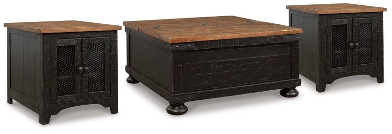 Valebeck Coffee Table with 2 End Tables in Black/Brown from Ashley - Lara Furniture