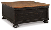 Valebeck Coffee Table with 2 End Tables in Black/Brown from Ashley - Lara Furniture
