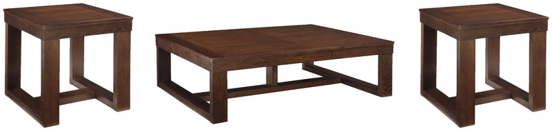 Watson Coffee Table with 2 End Tables in Dark Brown from Ashley - Lara Furniture