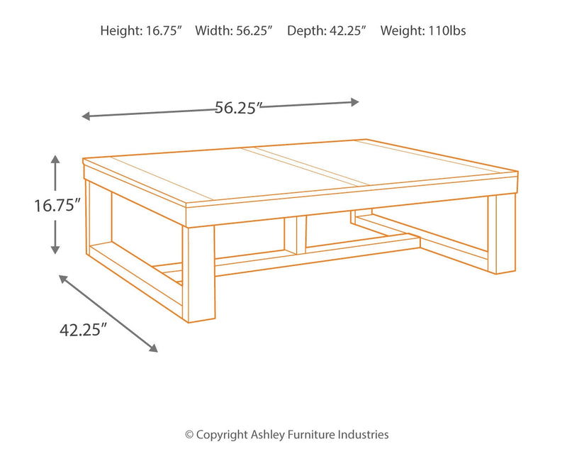 Watson Coffee Table with 2 End Tables in Dark Brown from Ashley - Lara Furniture