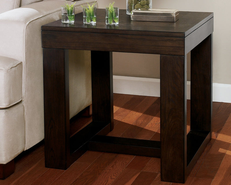 Watson Coffee Table with 2 End Tables in Dark Brown from Ashley - Lara Furniture