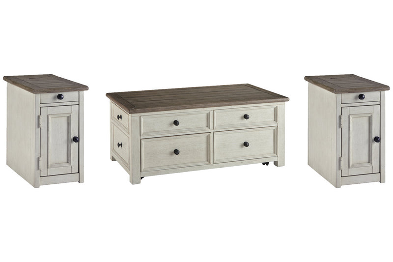 Bolanburg Two-tone Coffee Table and 2 Chairside End Tables -  Ashley - Lara Furniture