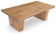 Kristiland Coffee Table with 2 End Tables in Light Brown from Ashley - Lara Furniture