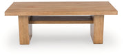 Kristiland Coffee Table with 2 End Tables in Light Brown from Ashley - Lara Furniture