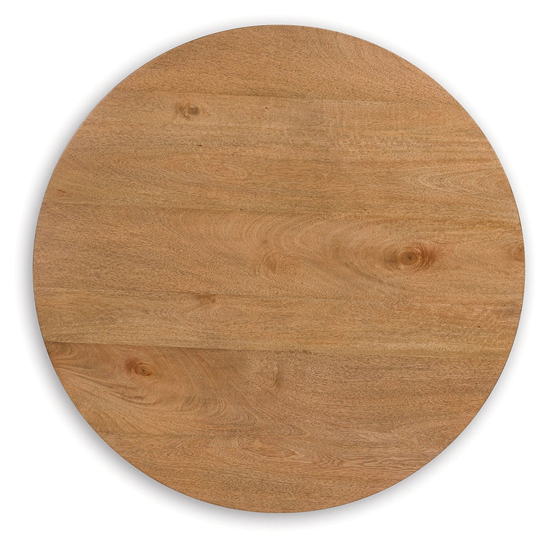Kristiland Coffee Table with 2 End Tables in Light Brown from Ashley - Lara Furniture