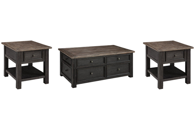 Tyler Creek Grayish Brown/Black Coffee Table and 2 End Tables -  Ashley - Lara Furniture
