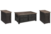 Tyler Creek Grayish Brown/Black Coffee Table and 2 Chairside End Tables -  Ashley - Lara Furniture