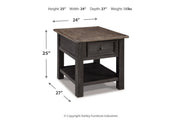 Tyler Creek Grayish Brown/Black Coffee Table and 2 End Tables -  Ashley - Lara Furniture