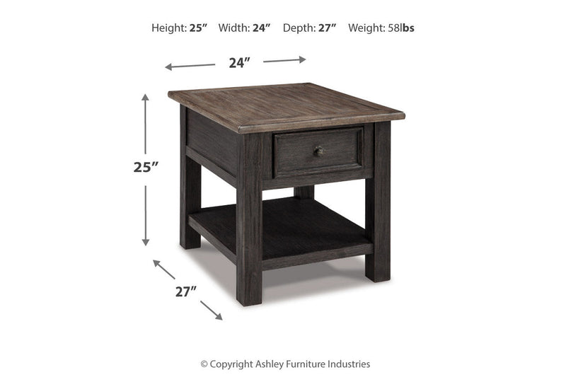Tyler Creek Grayish Brown/Black Coffee Table and 2 End Tables -  Ashley - Lara Furniture