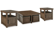 Boardernest Brown Coffee Table and 2 End Tables -  Ashley - Lara Furniture