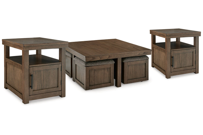 Boardernest Brown Coffee Table and 2 End Tables -  Ashley - Lara Furniture