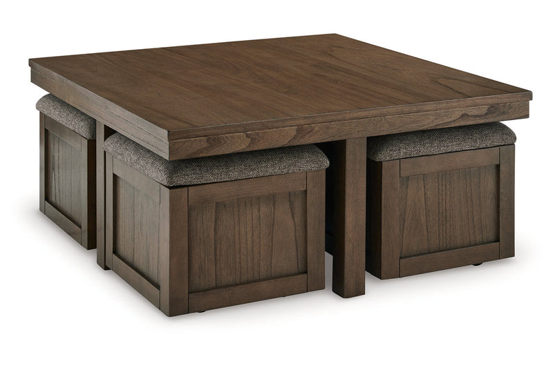 Boardernest Brown Coffee Table and 2 End Tables -  Ashley - Lara Furniture